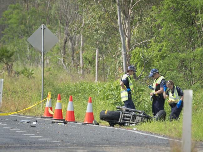 Gladstone-Benaraby Road has claimed another life after a head on crash between a 4WD and a motorcycle all emergency services attended.Photo Paul Braven / The Observer