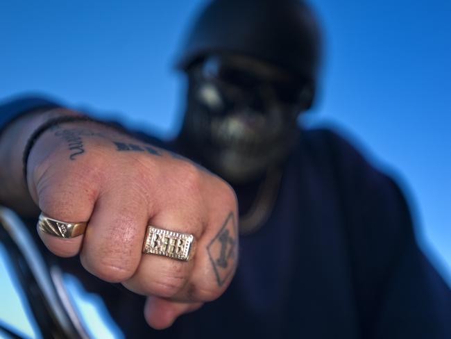 Generic image of an Australian outlaw bikie gang member.