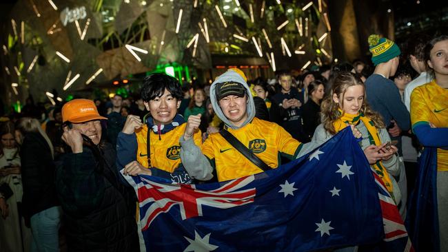 Fans at Federation Square. Picture: Getty