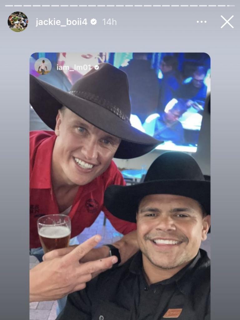 Latrell Mitchell wishes Jack Wighton happy birthday yesterday. Picture: Instagram