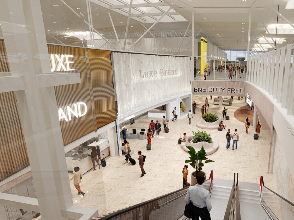 An artist’s impression of how the international terminal will look after a $5bn redevelopment of Brisbane Airport