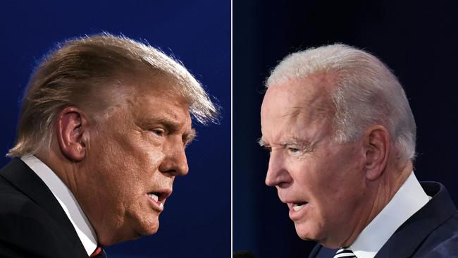 US President Donald Trump (L) and Democratic Presidential candidate former Vice President Joe Biden square off during the first presidential debate at the Case Western Reserve University and Cleveland Clinic in Cleveland, Ohio.