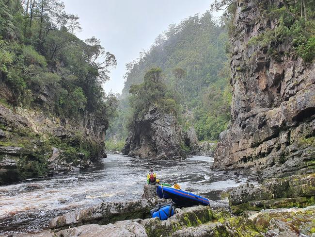 Oliver Cassidy at Rock Island Bend on the Franklin River. Picture: Luke Tscharke