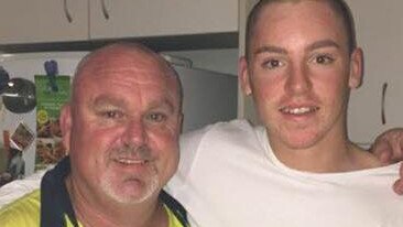 Jack Beasley (right) with dad Brett. Brett says his heart breaks every time he hears of another knife attack. Picture: Facebook