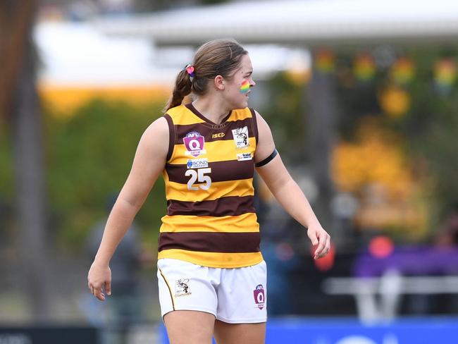 Jessica Stallard in action for Aspley in the QAFLW competition. Picture: Highflyer Images