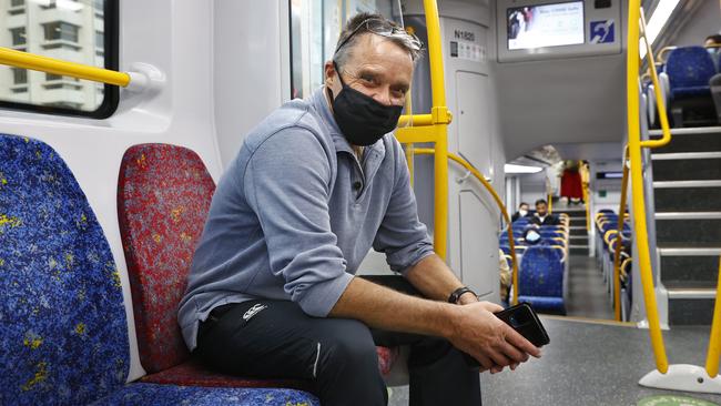 Ray Kleyn from Windsor regularly travels on trains and always wears a mask, but believes the mandate is “inconsistent”. Picture: Richard Dobson