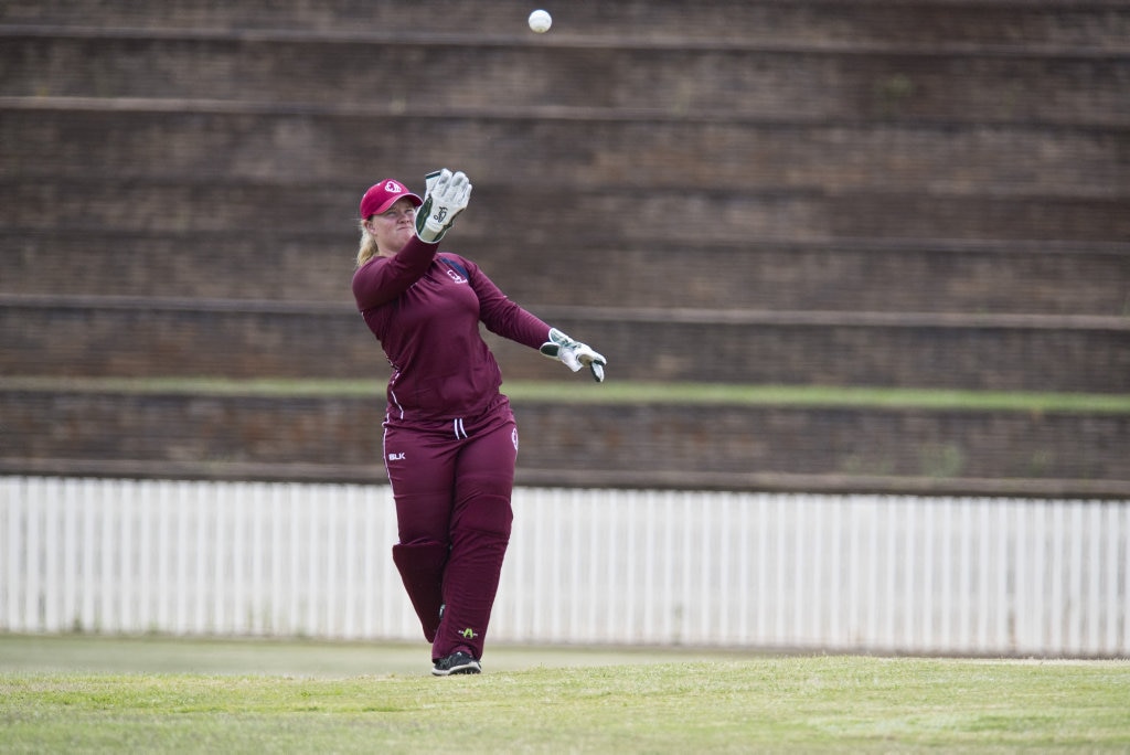 Carly Cooper of Queensland in the game against Western Australia in Australian Country Cricket Championships women's division round four at Heritage Oval, Tuesday, January 7, 2020. Picture: Kevin Farmer