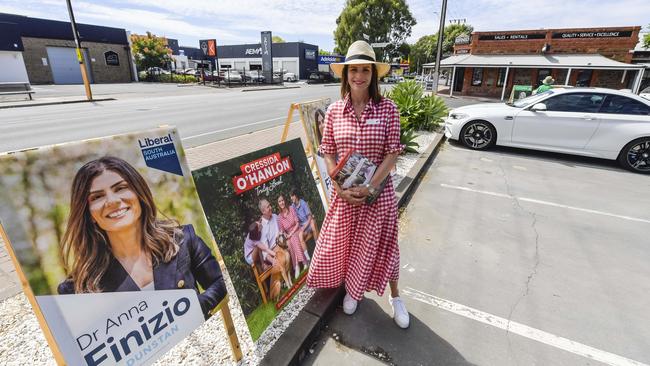 Labor candidate Cressida O’Hanlon voting for the Dunstan by-election. Picture: NCA NewsWire / Roy VanDerVegt