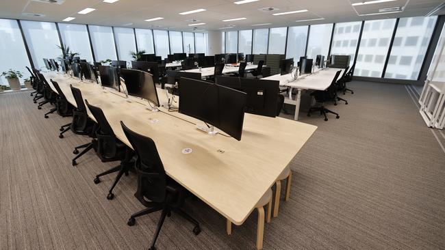 Melbourne only managed to fill just 57 per cent of desks in office buildings. Picture: Alex Coppel