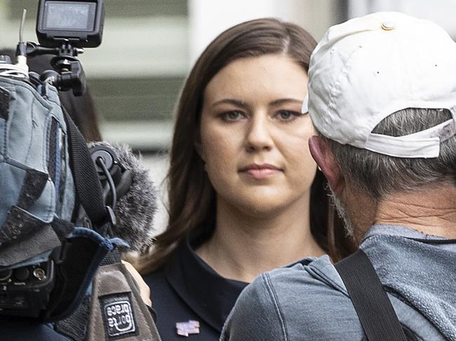 CANBERRA, AUSTRALIA - NewsWire Photos OCTOBER 04, 2022: Brittany Higgins arrived at court in Canberra.The man accused of the sexual assault of former Liberal staffer Brittany Higgins, Bruce Lehrmann, arrived before Brittany at the Magistrates Court in Canberra.Picture: NCA NewsWire / Gary Ramage