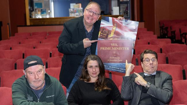 Yes, Prime Minister cast members (L-R): Christopher Bunworth, Bard Ashworth (back) Petrie Porter, Jeff Keogh. Picture: Ben Armitage