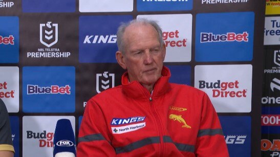 Wayne Bennett wasn't happy. Photo: Fox Sports