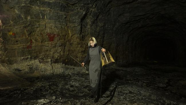Artist and musician Hannah Foley who performed in the Gordon Dam and will have her work shown as part of Dark Mofo. Picture: Kelly Nefer