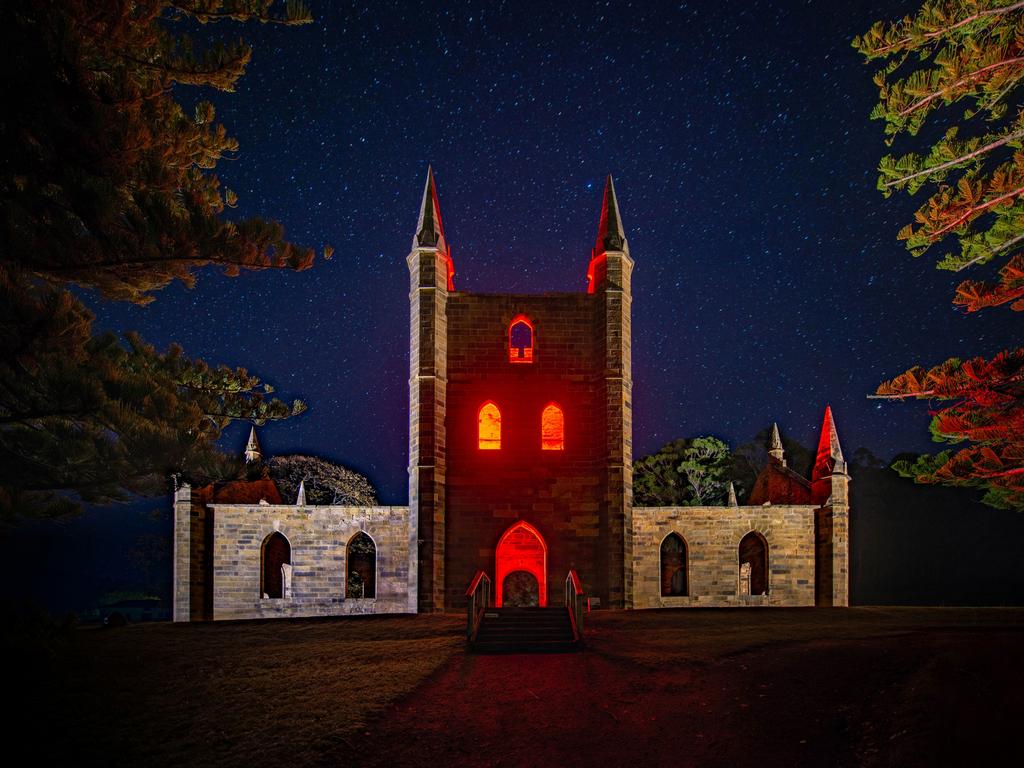 1 Dark Mofo 2019 Paint the Town Red photography finalists: Port Arthur Church. Picture: DAVID NOLAN