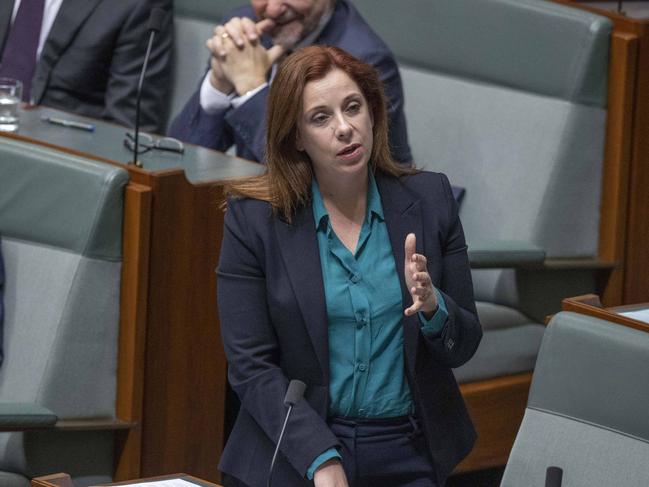 Anika Wells, Minister Sport of Australia during Question Time in the House of Representatives in Parliament House Canberra. Picture: NCA NewsWire / Gary Ramage