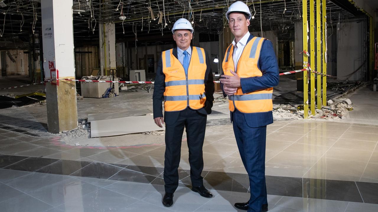 Marco Ettorre – Head of Retail &amp; Investment, AMP Capital and Keith Thornton, COO, AP Eagers at the Indooroopilly Shopping Centre. Picture: Attila Csaszar