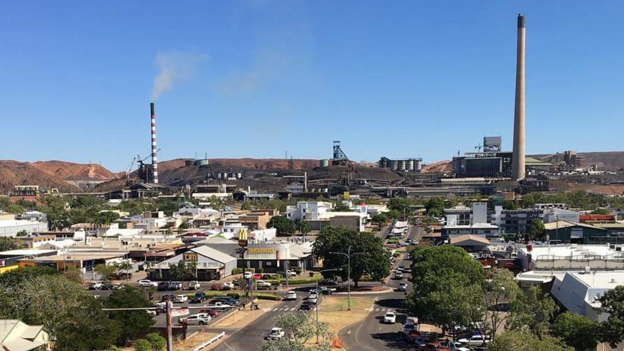 The central business district of Mount Isa, which sits right next to the mine site. Mount Isa celebrates 100 years since prospector John Campbell Miles discovered lead in the area, leading to the foundation of the town. Picture: Chris Burns.