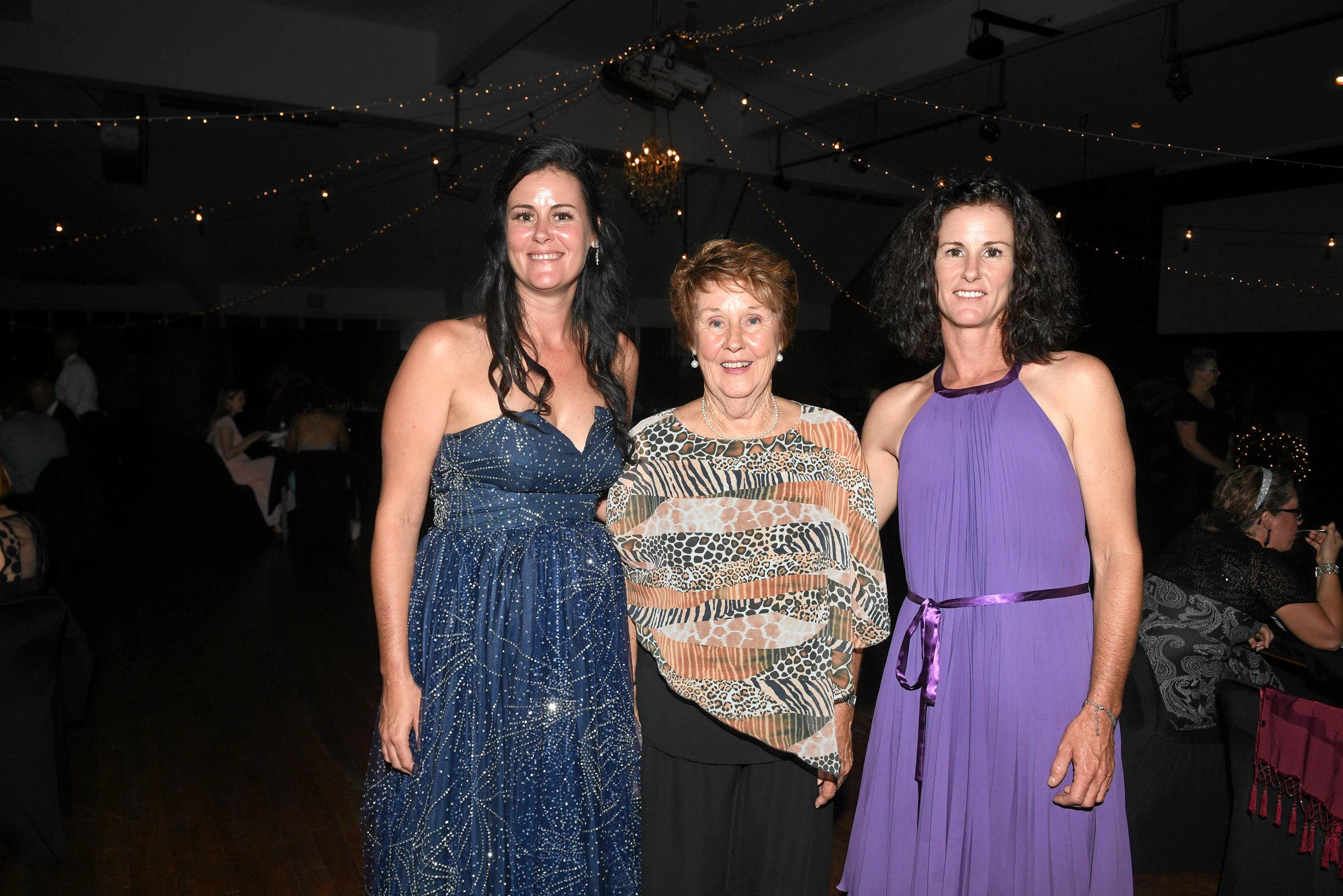 Gympie Show Ball - Sarah Niemand, Lesley Groves, Kate Groves. Picture: Troy Jegers