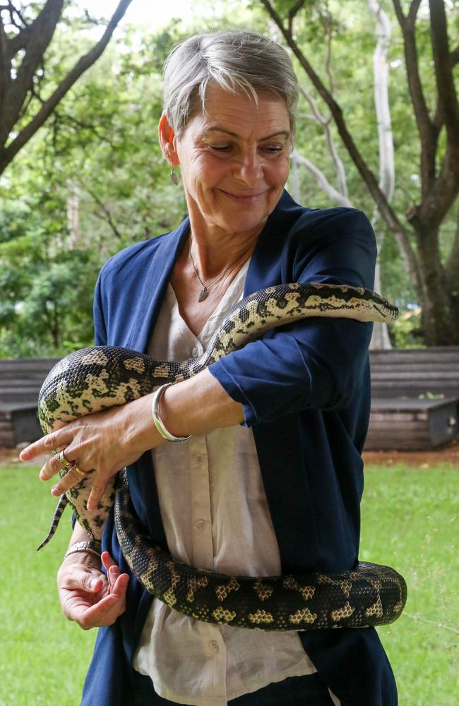 Professor Lin Schwarzkopf, Head, Zoology and Ecology at James Cook University with Pedro.