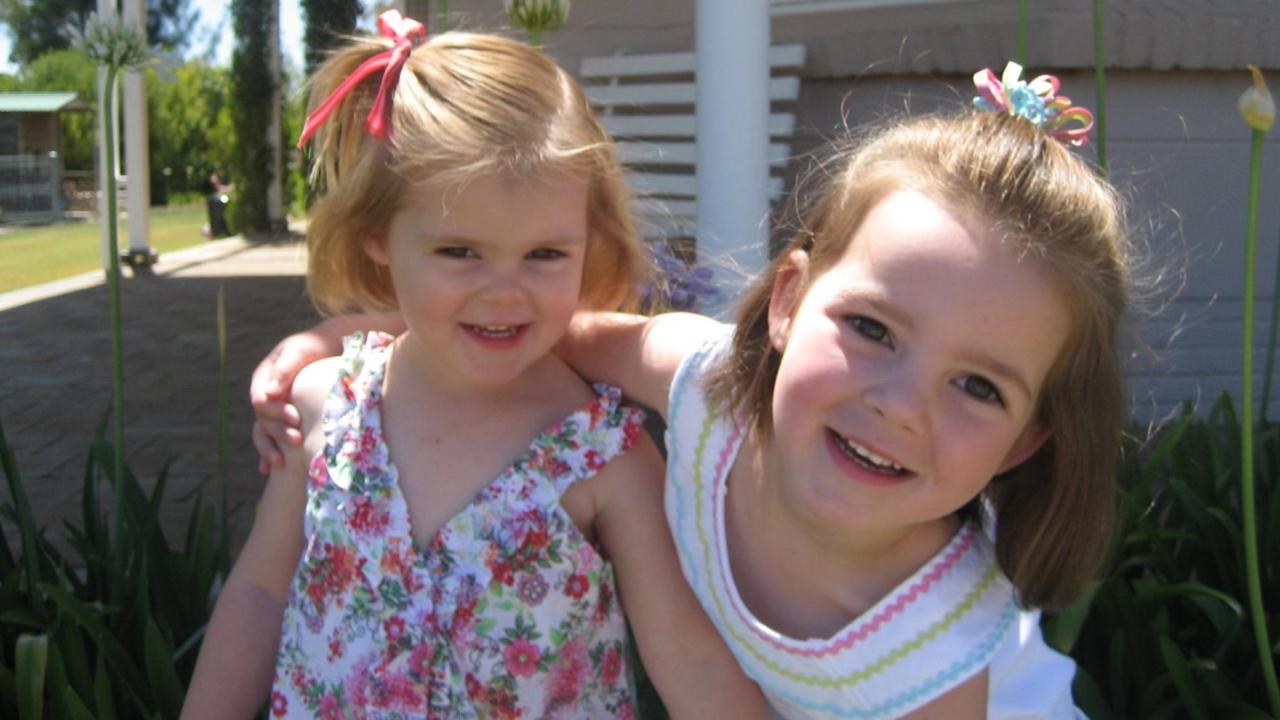 A little Poppy Crozier with her big sister Edwina. Picture: supplied by the family