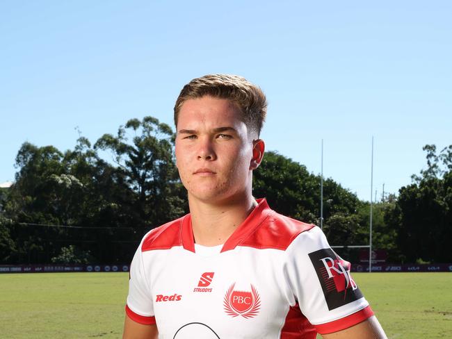 Captain Zane Harrison Palm Beach Currumbin SHS, Langer Trophy rugby league launch, Red Hill. Picture: Liam Kidston