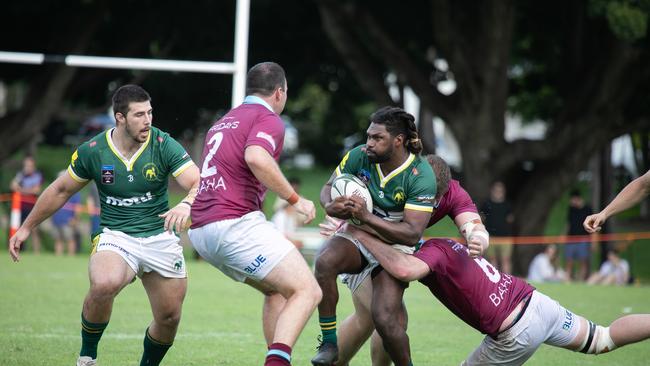 Moses Sorovi. Wests Bulldogs v University. Saturday April 6, 2024. Picture credit: Holly Hope Creative.