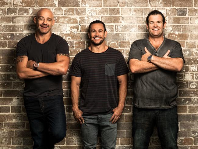 Triple M’s former Grill Team with Mark Geyer, Matty Johns and Gus Worland.