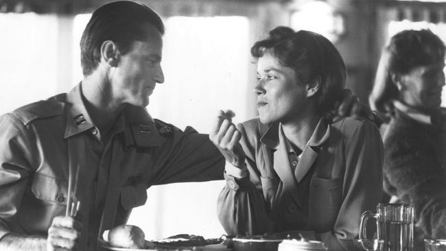 Sam Shepard as Chuck Yeager and Barbara Hershey as Glennis in the 1983 movie The Right Stuff.