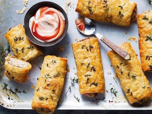 Chicken sausage rolls.