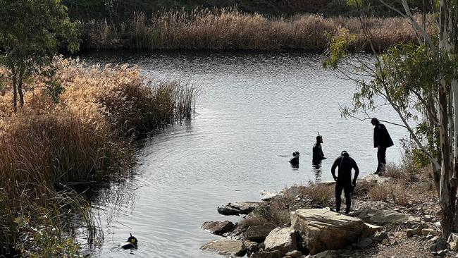 Task Force Southern searching for the firearm believed to be used in the murder of Robert Atkins. Picture: NCA NewsWire/Emma Brasier