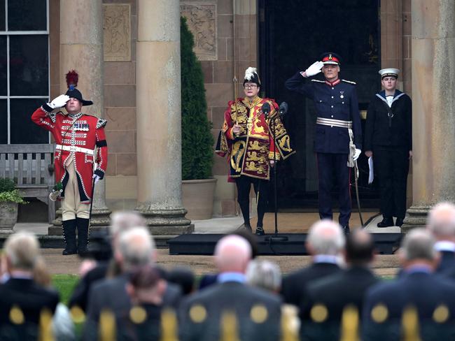 The Norroy and Ulster King of Arms reads the proclamation of King Charles III at Hillsborough Castle. Picture: Getty