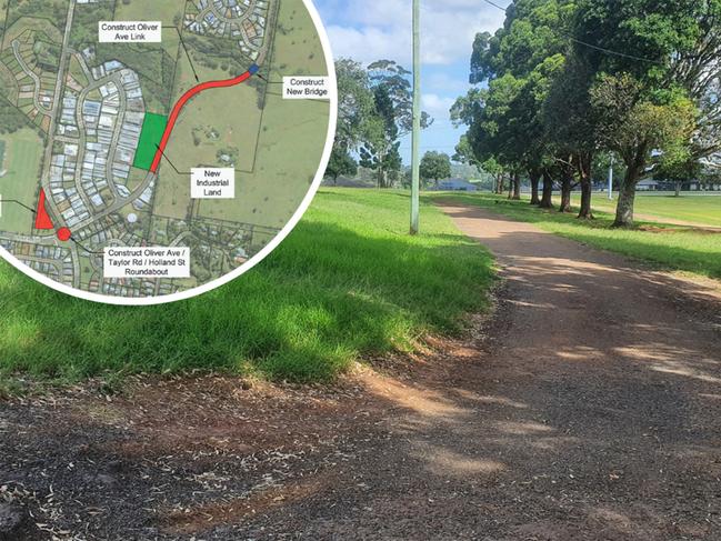 A carpark is planned for Hepburn Park at Goonellabah. Inset: A new roundabout is included in the plans.