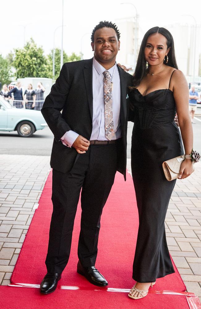 Coy Schulz and Sabana Duncan at Toowoomba Grammar School formal at Rumours International, Wednesday, November 15, 2023. Picture: Kevin Farmer