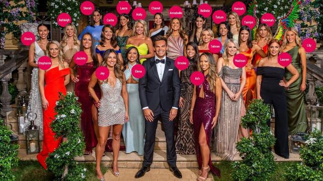 The Bachelor Australia contestants with Bachelor Jimmy Nicholson. Picture: Supplied