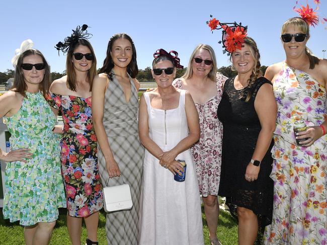 Apiam Bendigo Cup was held at Bendigo Racecourse, Bendigo, Victoria, on Wednesday, October 30th, 2024. Pictured enjoying the horse racing carnival are Koby, Kim, Eliza, Fiona, Michelle, Lyndell, Bec. Picture: Andrew Batsch