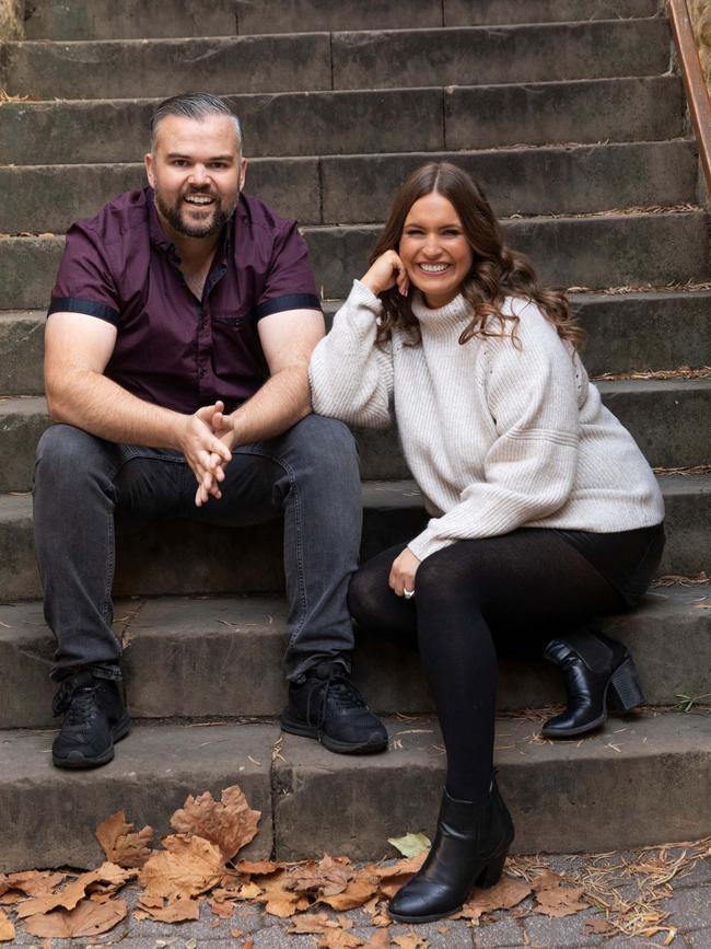 Radio hosts Dan Taylor and Christie Hayes in Hobart. Picture: Supplied.