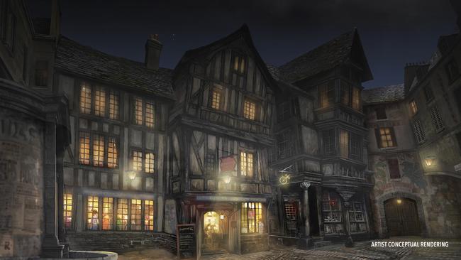 There's even the bad side of town – Le Gobelet Noir is where Dark witches and wizards gather to escape the prying eyes of the Paris Ministry. Photo: Universal Epic Universe
