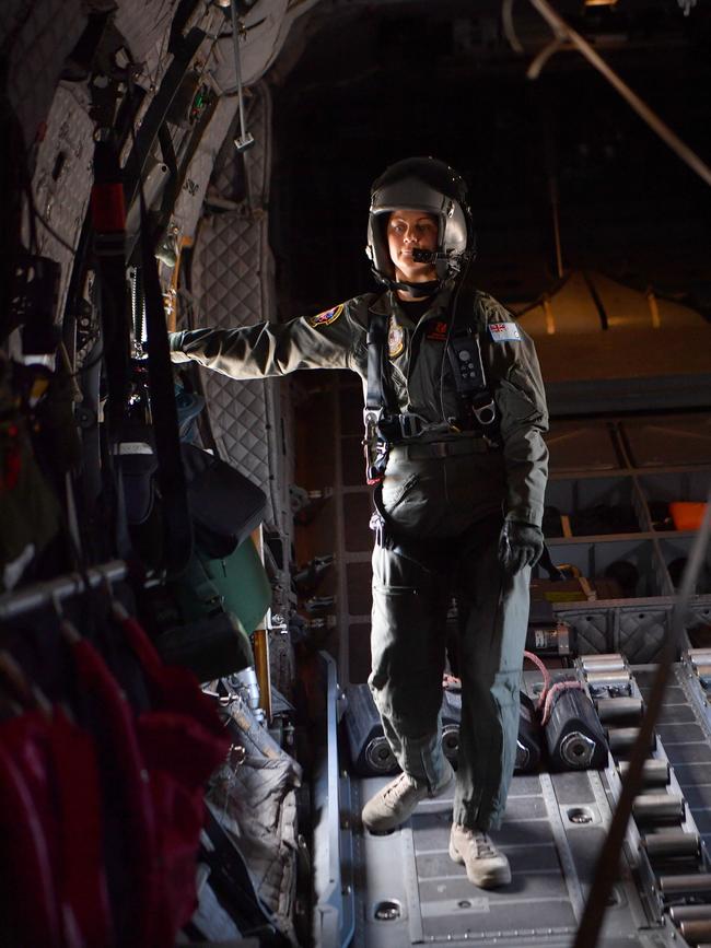 BEST PHOTOGRAPHS 2022. Evan Morgan. Exercise Rajawali Ausindo 22 in Townsville is a joint exercise between the Royal Australian Air Force No. 35 Squadron and Indonesian Air Force No. 33 Squadron. Load Master Corporal Amanda Wintle on the RAAF C-27J Spartan. Picture: Evan Morgan