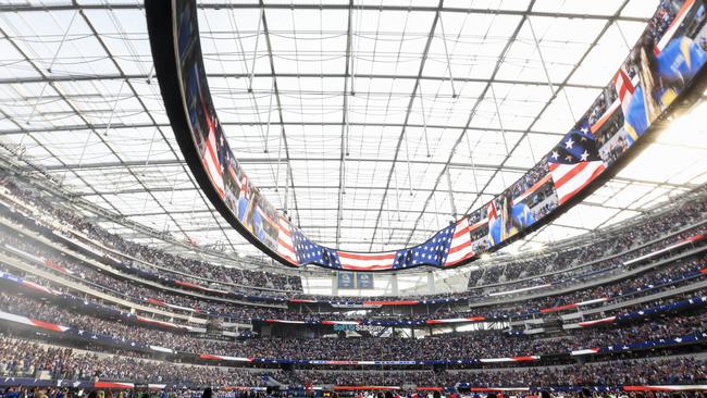 Each seat in Sofi Stadium has an excellent view of the playing area and can see the big Infitinity Screen. (Photo by Harry How/Getty Images)