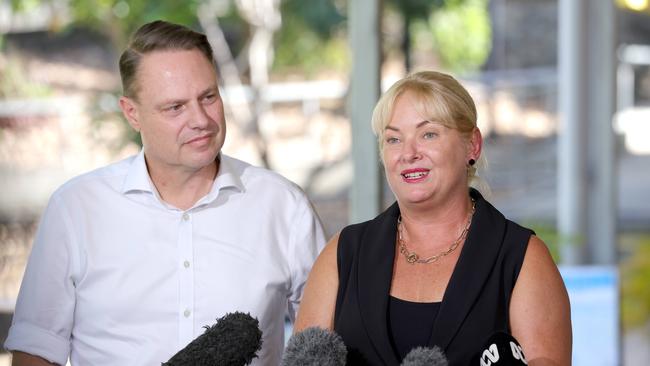 Krista Adams will be stepping down as Deputy Mayor, with the Lord Mayor Adrian Schrinner, at the Mt Gravatt East Swimming Pool, Mt Gravatt East, on Thursday 23rd January 2025 - Photo Steve Pohlner