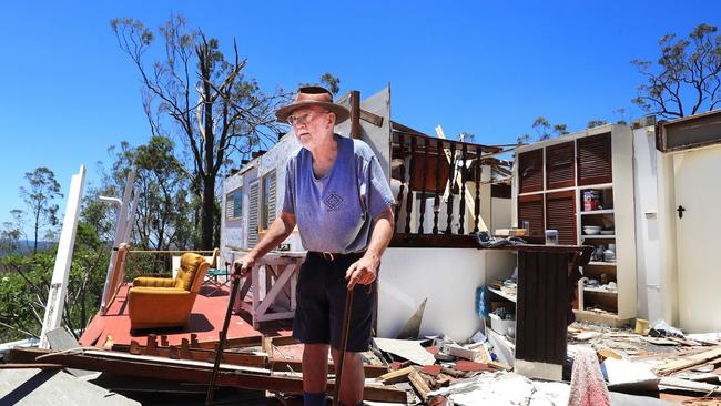 Len Latours’ home was totally destroyed by the Christmas night storms. Picture: Scott Powick