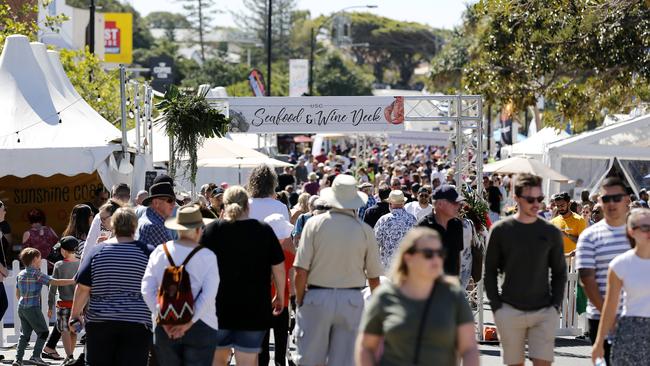 Tens of thousands attended last year’s Moreton Bay Food and Wine Festival in Redcliffe. Picture: AAP /Josh Woning.