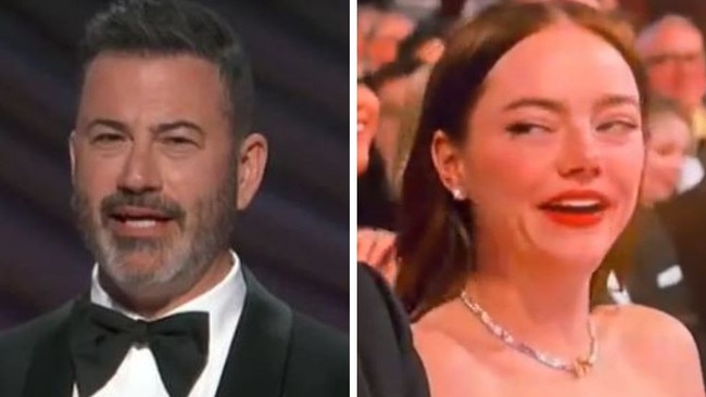 Emma Stone appeared pissed at host Jimmy Kimmel at the Oscars.