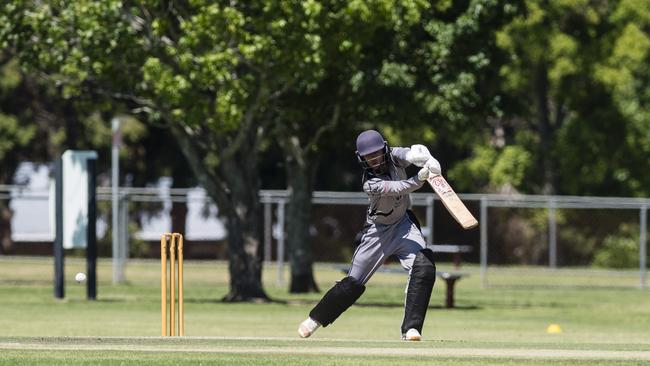 The style of Gurnoor Singh Randhawa in club cricket. He top scored for TGS at the weekend .Picture: Kevin Farmer