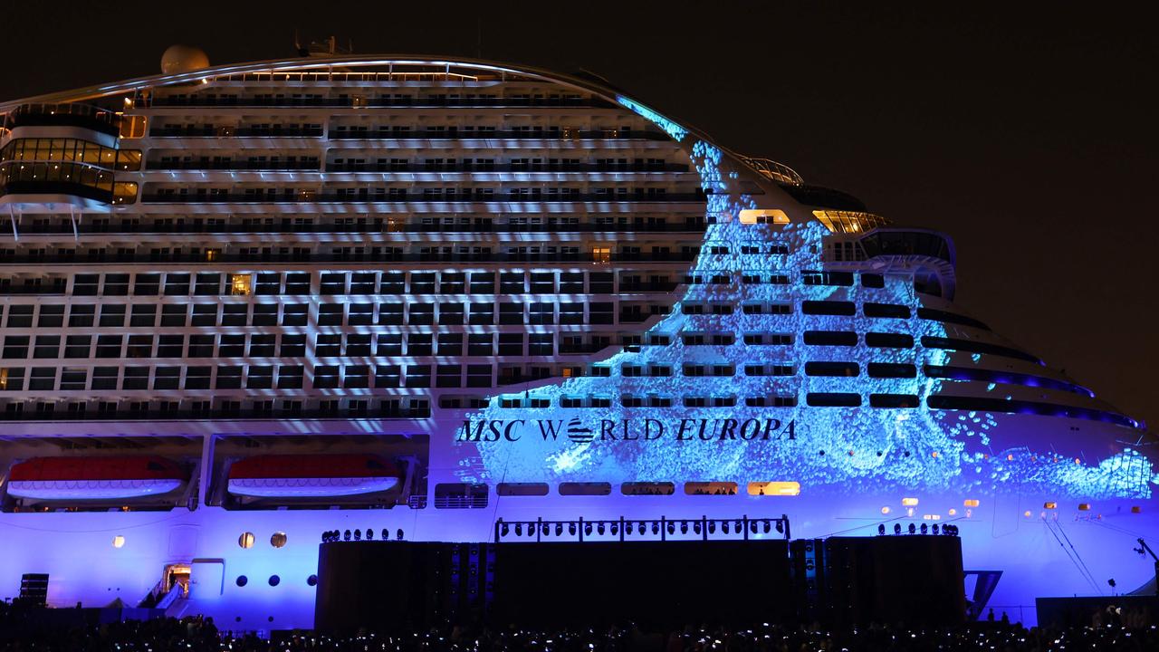 The MSC World Europa. Photo by Giuseppe CACACE / AFP