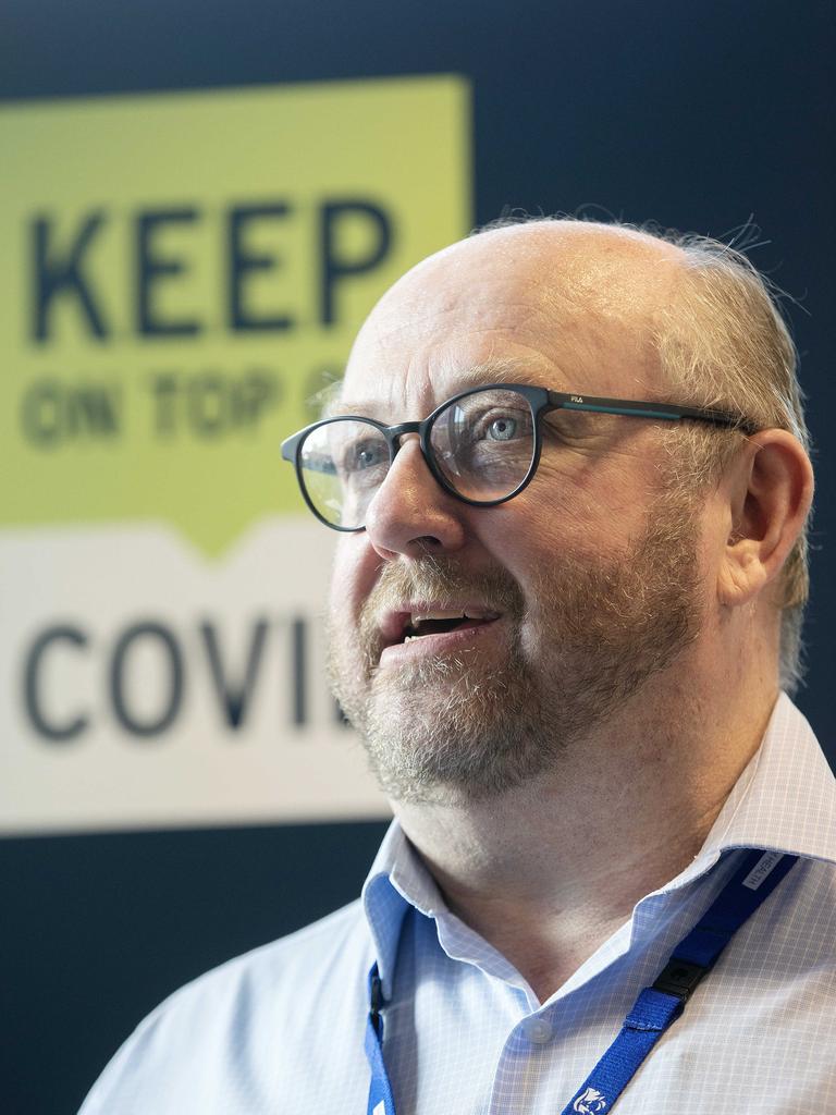 Commander of Tasmanian Vaccination Operation Dale Webster at the Hobart City Vaccination Centre. Picture: Chris Kidd