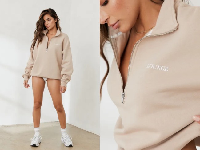 Essential Oversized Quarter Zip Sweater. Picture: Lounge.