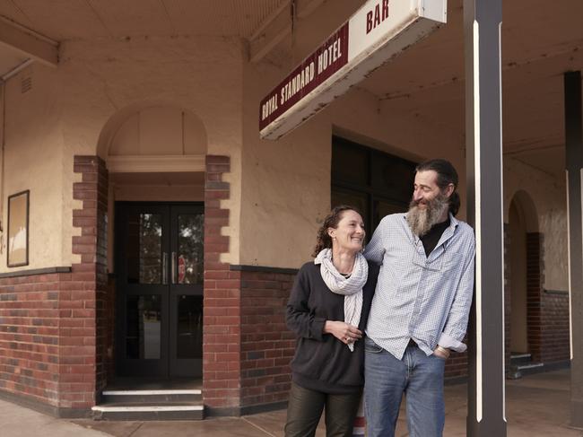 Amy and Steve Robson who own The Royal Standard Hotel in Toora, Victoria. Ms Robson said the $50,000 grant was a “godsend”.