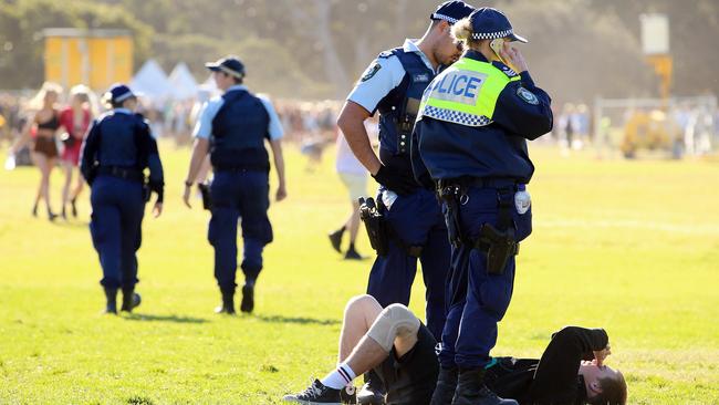 A man who was refused entry to Listen Out Festival at Centennial Park for being too intoxicated. Picture: Sam Ruttyn