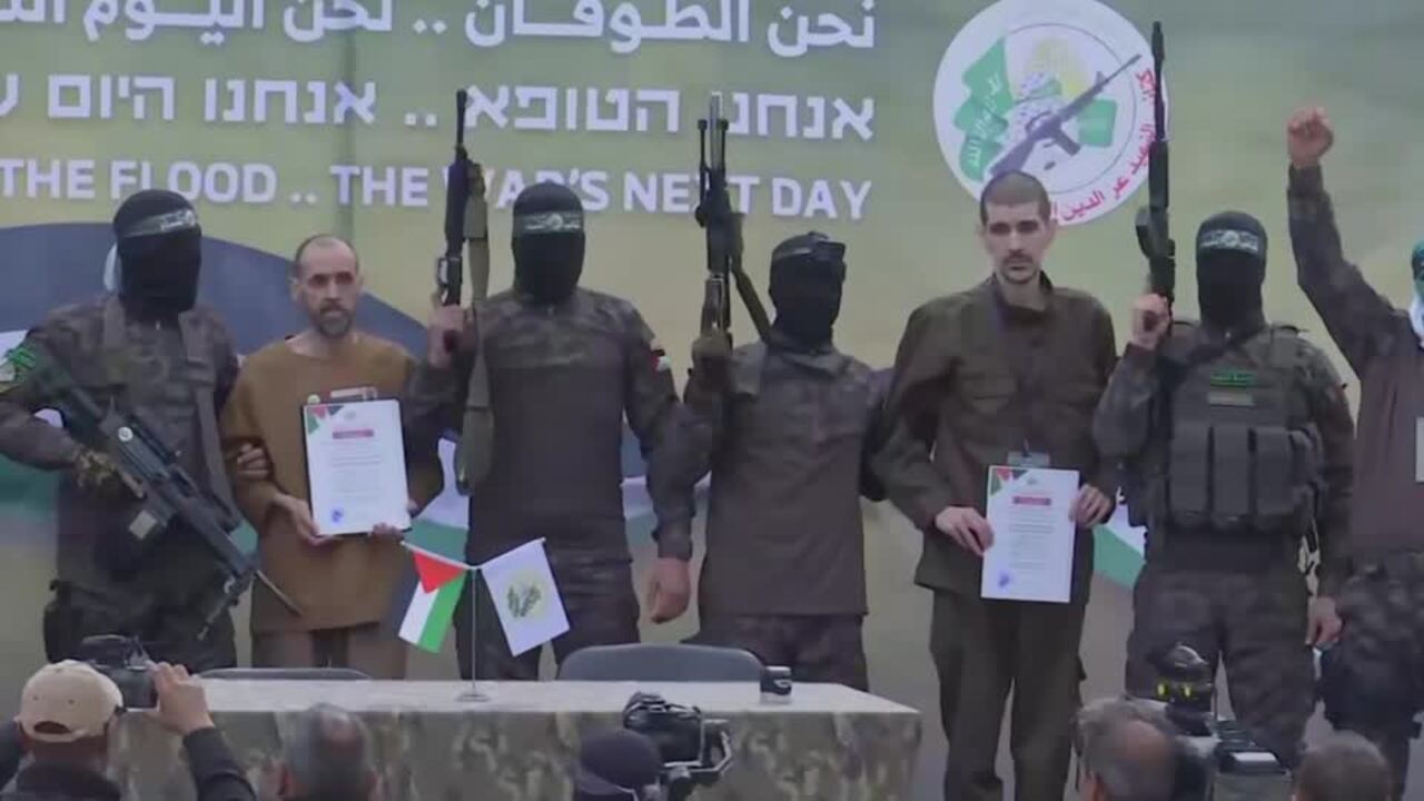 Hamas frees three hostages, Israel begins releasing Palestinians